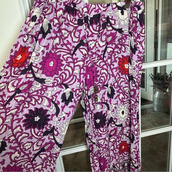 Cynthia Rowley Pants - Cynthia Rowley Floral Purple Wide‎ Leg Pants Size Small